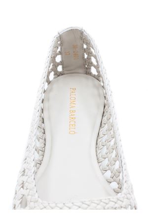 Ballerina in pelle intrecciata bianco sporco PALOMA BARCELO | 302401OFFWHITE